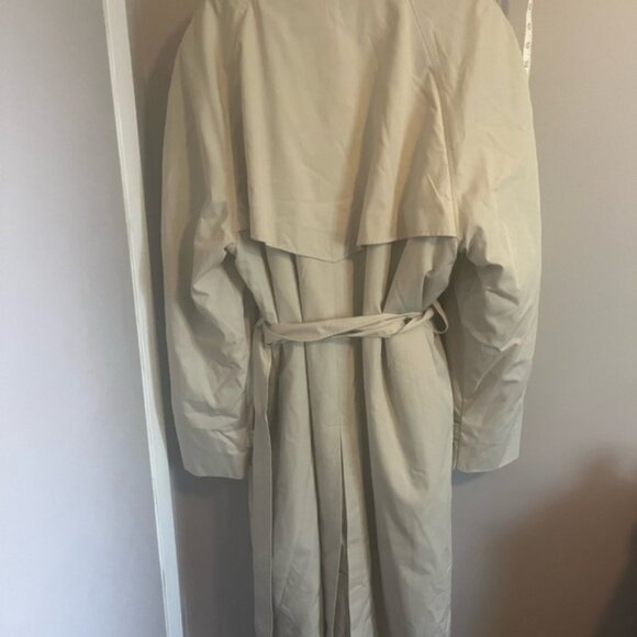 London Fog trench coat double breasted zip quilted lining plaid interior 46 LONG - Picture 5 of 14